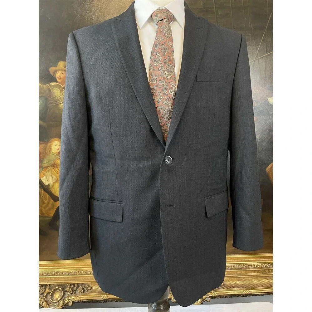 Joseph Abboud JOE 42R Slim Fit Super 120's Charcoal Gray 2Btn Suit Jacket Blazer